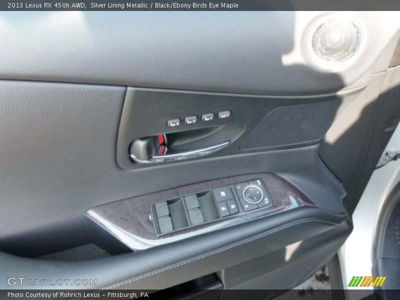 Silver Lining Metallic / Black/Ebony Birds Eye Maple 2013 Lexus RX 450h AWD