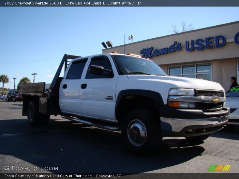 Summit White / Tan 2002 Chevrolet Silverado 3500 LT Crew Cab 4x4 Chassis