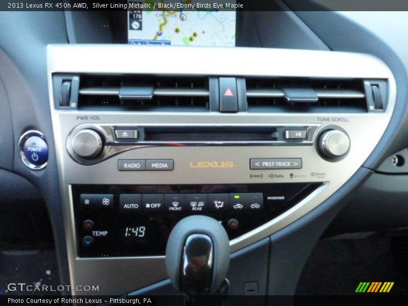 Silver Lining Metallic / Black/Ebony Birds Eye Maple 2013 Lexus RX 450h AWD