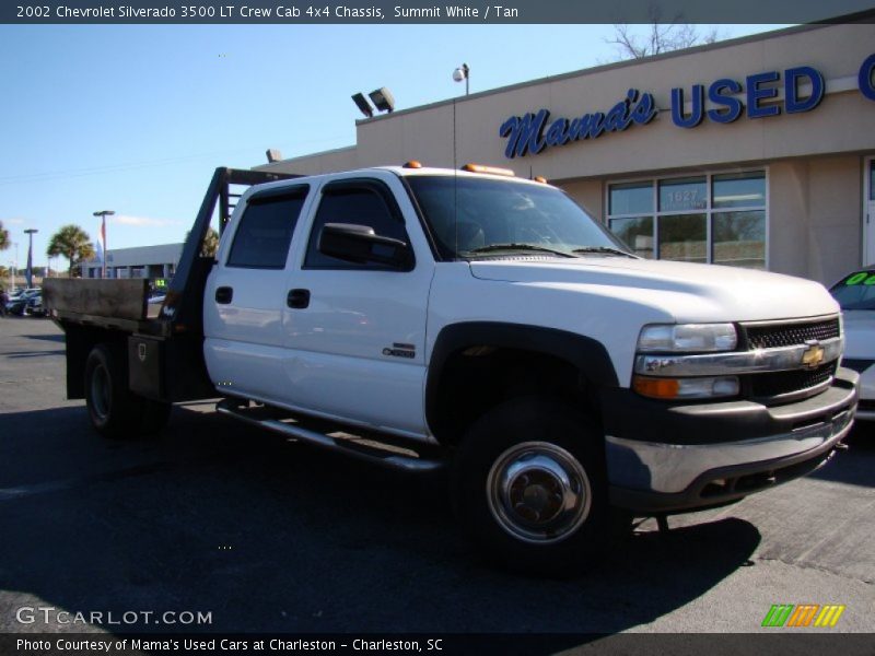 Summit White / Tan 2002 Chevrolet Silverado 3500 LT Crew Cab 4x4 Chassis