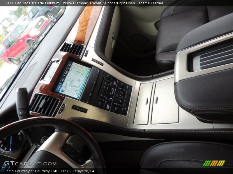 White Diamond Tricoat / Cocoa/Light Linen Tehama Leather 2011 Cadillac Escalade Platinum