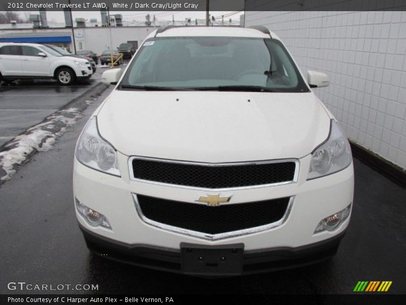 White / Dark Gray/Light Gray 2012 Chevrolet Traverse LT AWD