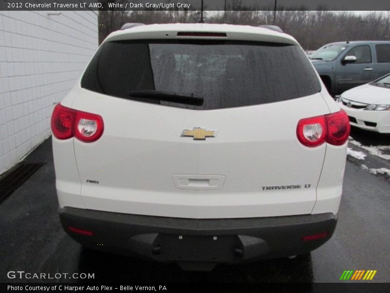 White / Dark Gray/Light Gray 2012 Chevrolet Traverse LT AWD