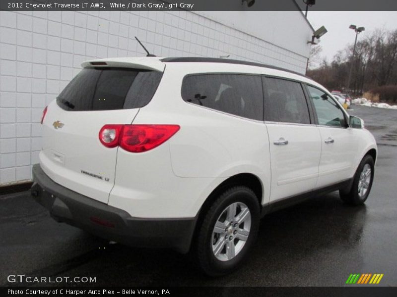 White / Dark Gray/Light Gray 2012 Chevrolet Traverse LT AWD