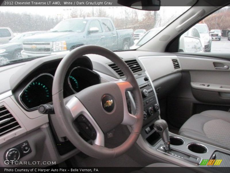 White / Dark Gray/Light Gray 2012 Chevrolet Traverse LT AWD