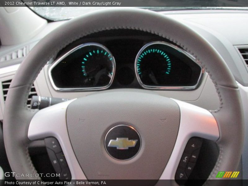White / Dark Gray/Light Gray 2012 Chevrolet Traverse LT AWD