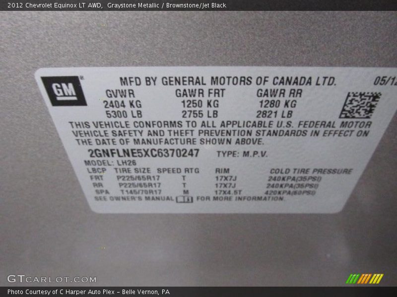 Graystone Metallic / Brownstone/Jet Black 2012 Chevrolet Equinox LT AWD