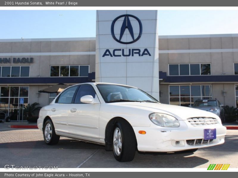 White Pearl / Beige 2001 Hyundai Sonata