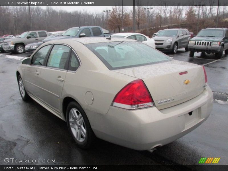 Gold Mist Metallic / Neutral 2012 Chevrolet Impala LT