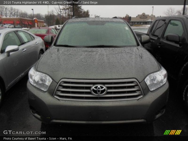 Cypress Green Pearl / Sand Beige 2010 Toyota Highlander V6 4WD