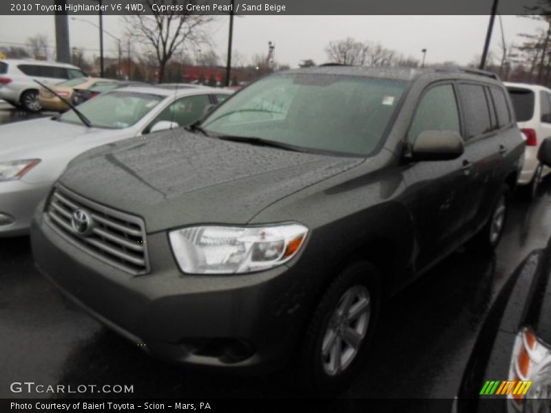Cypress Green Pearl / Sand Beige 2010 Toyota Highlander V6 4WD