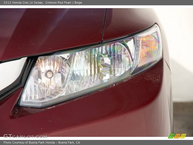 Crimson Red Pearl / Beige 2013 Honda Civic LX Sedan