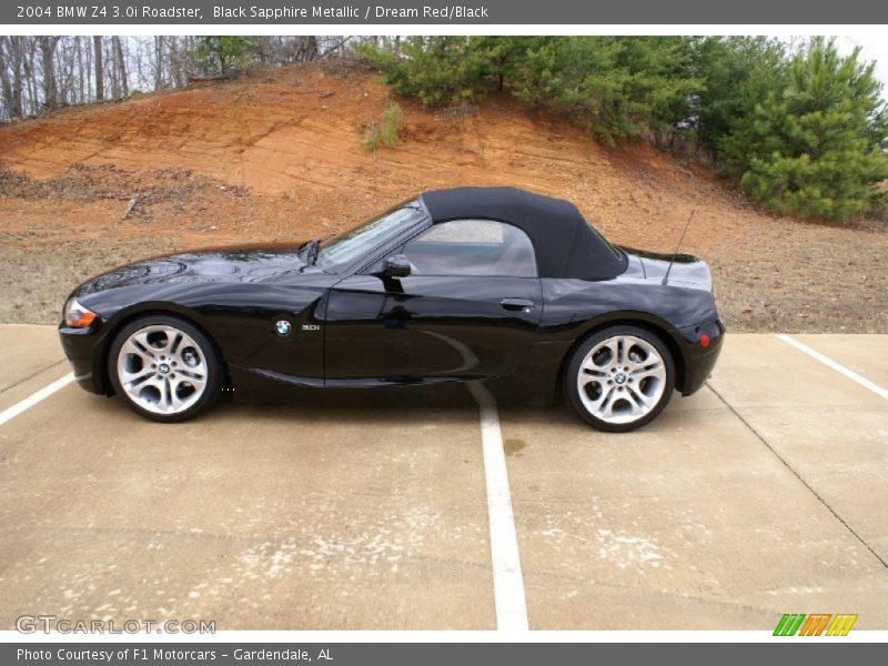 Black Sapphire Metallic / Dream Red/Black 2004 BMW Z4 3.0i Roadster