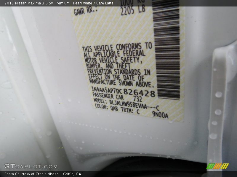 Pearl White / Cafe Latte 2013 Nissan Maxima 3.5 SV Premium