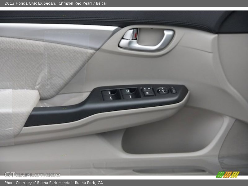 Crimson Red Pearl / Beige 2013 Honda Civic EX Sedan