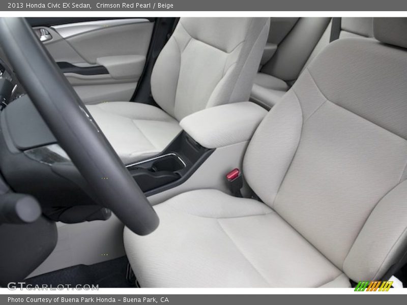 Crimson Red Pearl / Beige 2013 Honda Civic EX Sedan