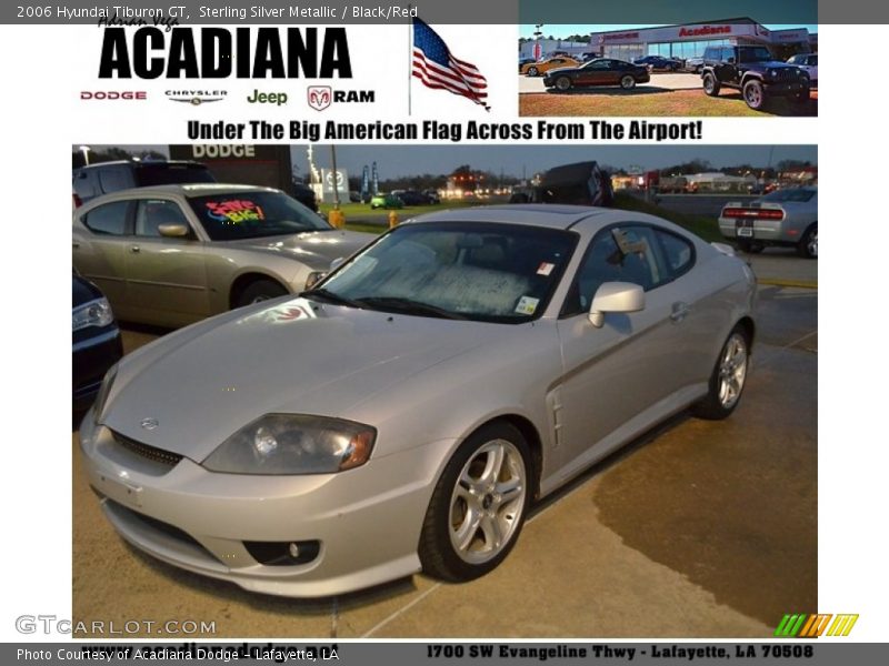 Sterling Silver Metallic / Black/Red 2006 Hyundai Tiburon GT