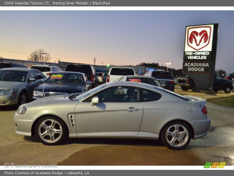 Sterling Silver Metallic / Black/Red 2006 Hyundai Tiburon GT