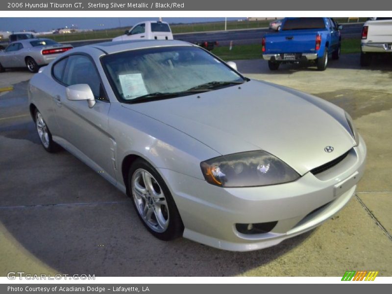 Sterling Silver Metallic / Black/Red 2006 Hyundai Tiburon GT
