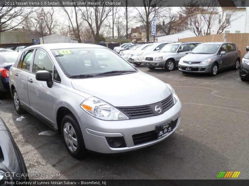 Brilliant Silver Metallic / Charcoal 2011 Nissan Versa 1.6 Sedan