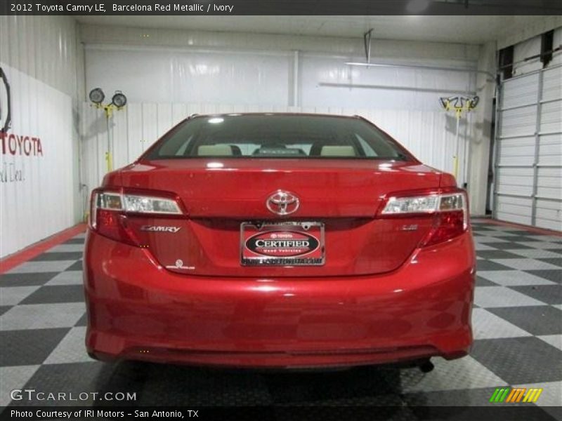 Barcelona Red Metallic / Ivory 2012 Toyota Camry LE