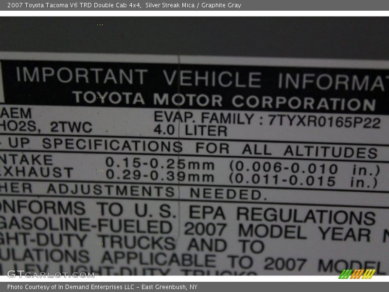 Silver Streak Mica / Graphite Gray 2007 Toyota Tacoma V6 TRD Double Cab 4x4