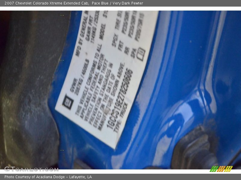 Pace Blue / Very Dark Pewter 2007 Chevrolet Colorado Xtreme Extended Cab