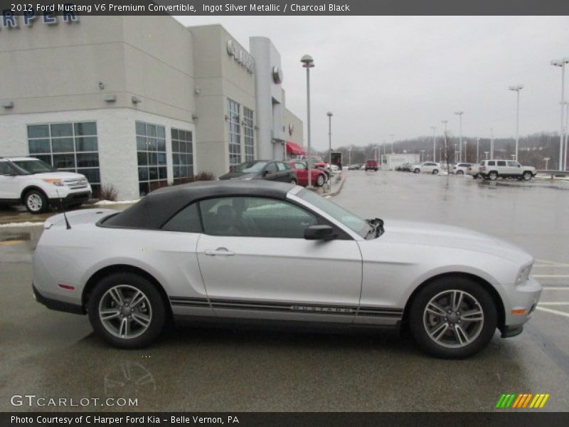 Ingot Silver Metallic / Charcoal Black 2012 Ford Mustang V6 Premium Convertible