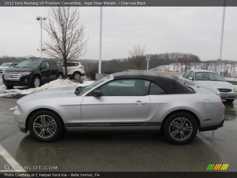 Ingot Silver Metallic / Charcoal Black 2012 Ford Mustang V6 Premium Convertible