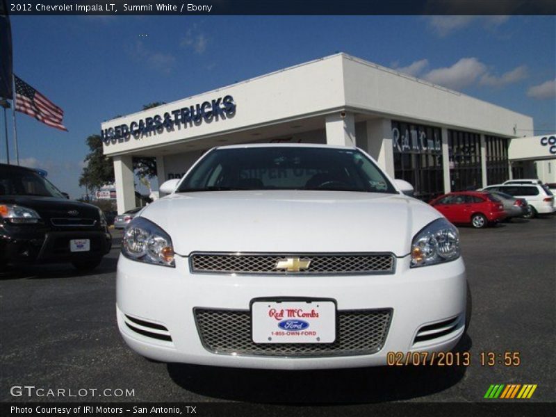Summit White / Ebony 2012 Chevrolet Impala LT