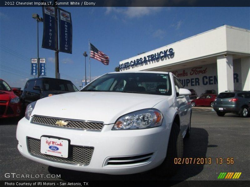 Summit White / Ebony 2012 Chevrolet Impala LT