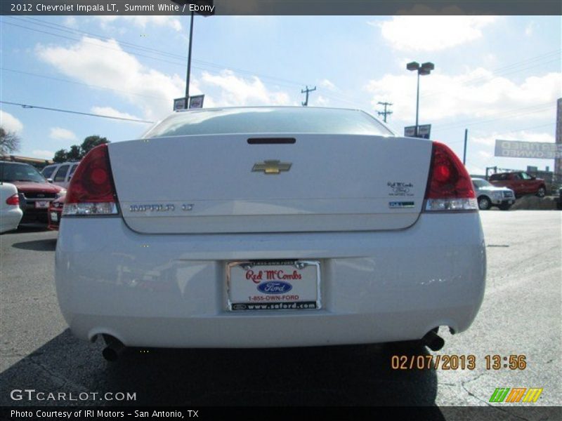 Summit White / Ebony 2012 Chevrolet Impala LT