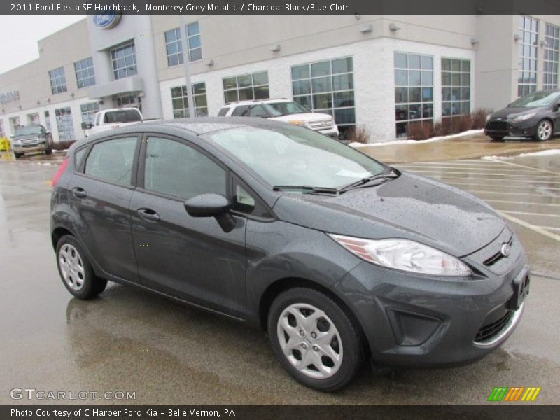 Monterey Grey Metallic / Charcoal Black/Blue Cloth 2011 Ford Fiesta SE Hatchback