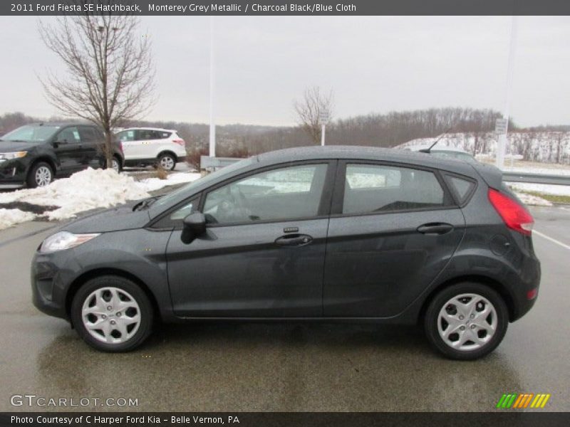 Monterey Grey Metallic / Charcoal Black/Blue Cloth 2011 Ford Fiesta SE Hatchback