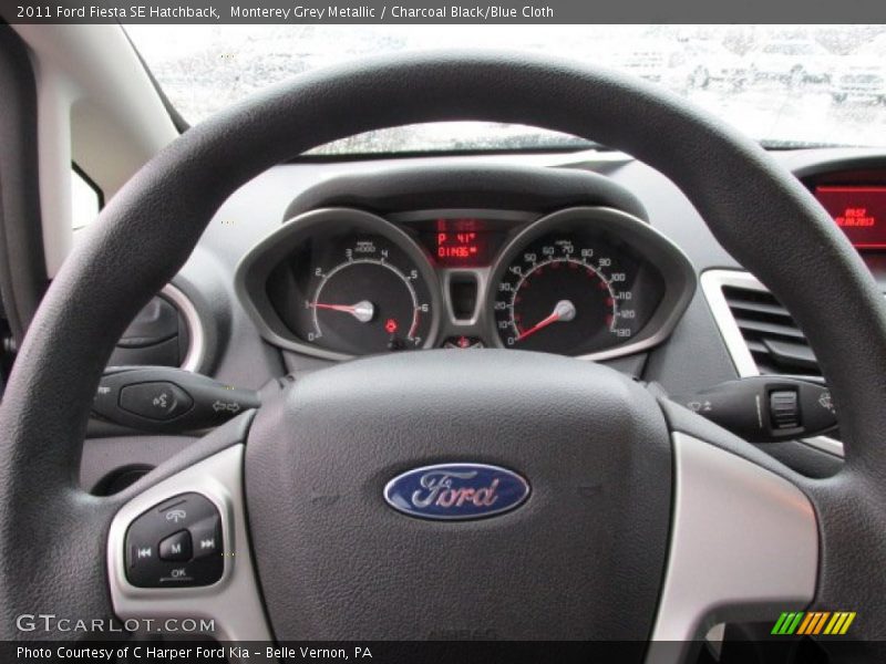 Monterey Grey Metallic / Charcoal Black/Blue Cloth 2011 Ford Fiesta SE Hatchback