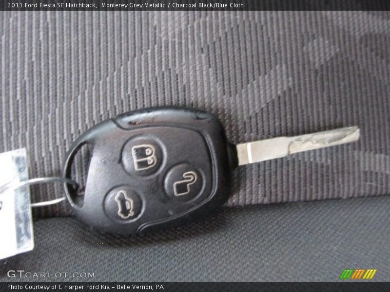 Monterey Grey Metallic / Charcoal Black/Blue Cloth 2011 Ford Fiesta SE Hatchback