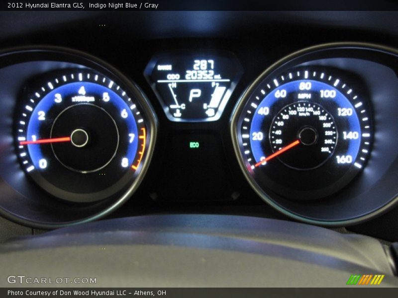 Indigo Night Blue / Gray 2012 Hyundai Elantra GLS