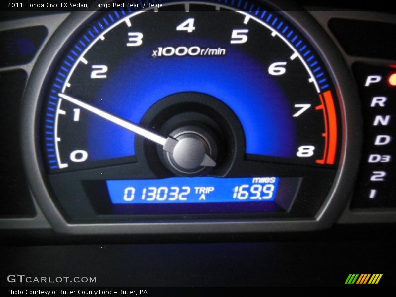 Tango Red Pearl / Beige 2011 Honda Civic LX Sedan