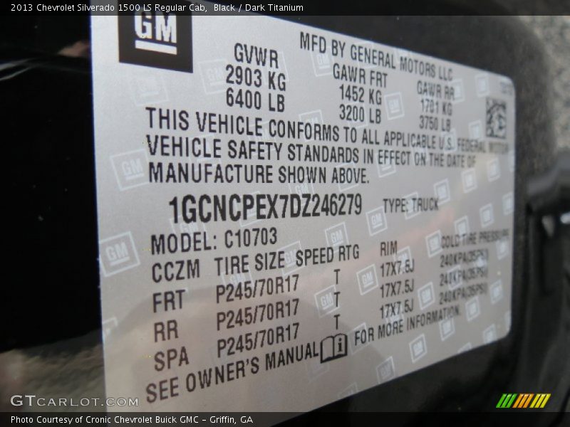 Black / Dark Titanium 2013 Chevrolet Silverado 1500 LS Regular Cab