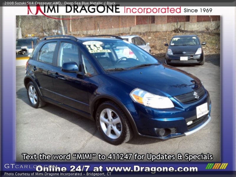 Deep Sea Blue Metallic / Black 2008 Suzuki SX4 Crossover AWD