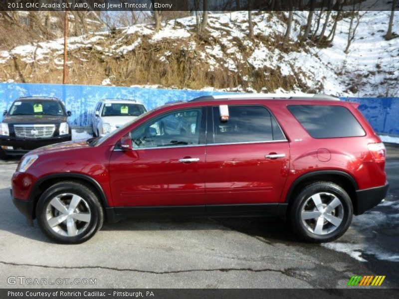 Red Jewel Tintcoat / Ebony 2011 GMC Acadia SLT AWD