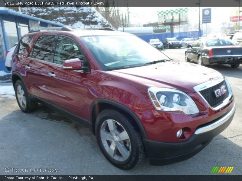 Red Jewel Tintcoat / Ebony 2011 GMC Acadia SLT AWD