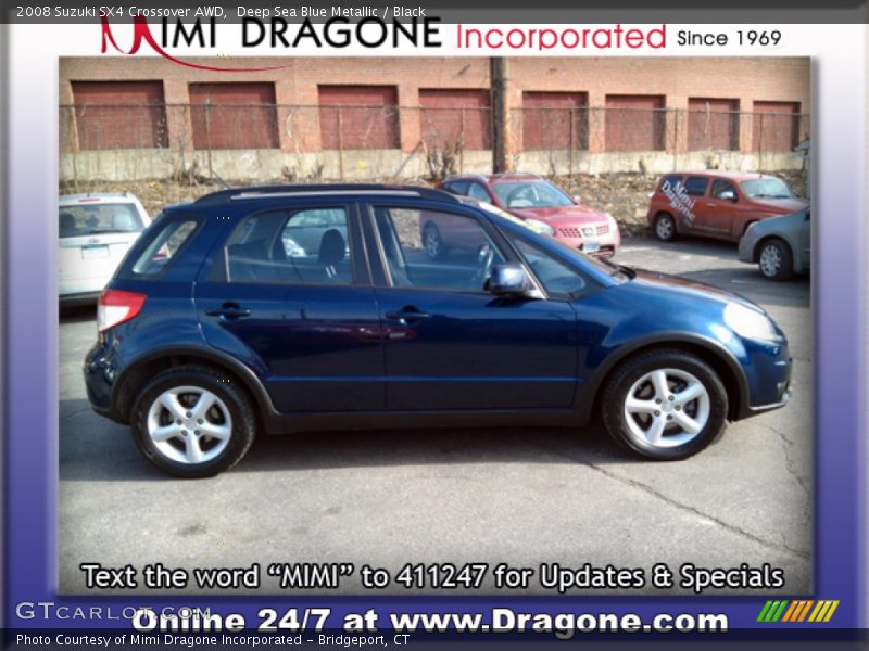 Deep Sea Blue Metallic / Black 2008 Suzuki SX4 Crossover AWD