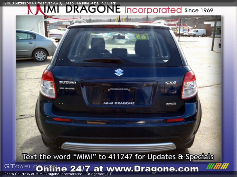 Deep Sea Blue Metallic / Black 2008 Suzuki SX4 Crossover AWD