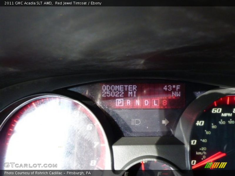 Red Jewel Tintcoat / Ebony 2011 GMC Acadia SLT AWD