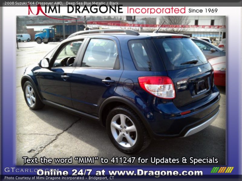 Deep Sea Blue Metallic / Black 2008 Suzuki SX4 Crossover AWD