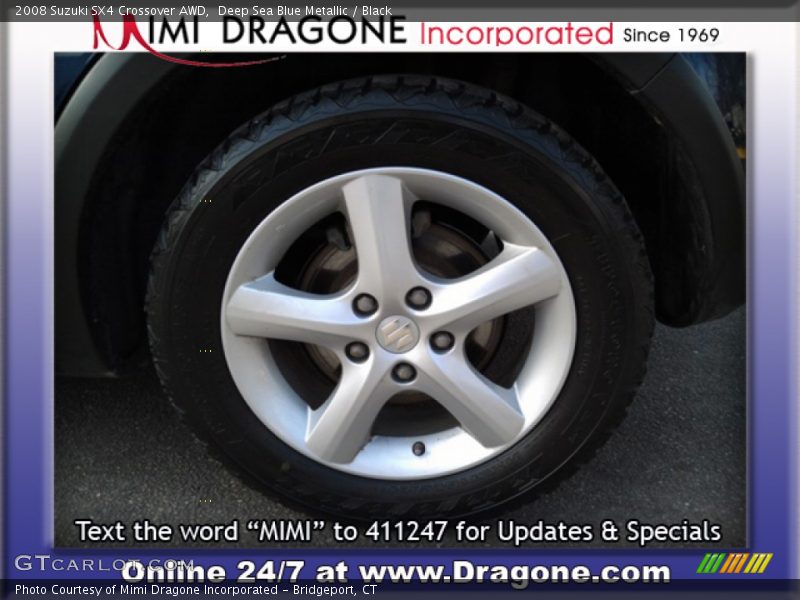 Deep Sea Blue Metallic / Black 2008 Suzuki SX4 Crossover AWD