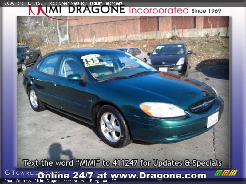 Tropic Green Metallic / Medium Parchment 2000 Ford Taurus SE