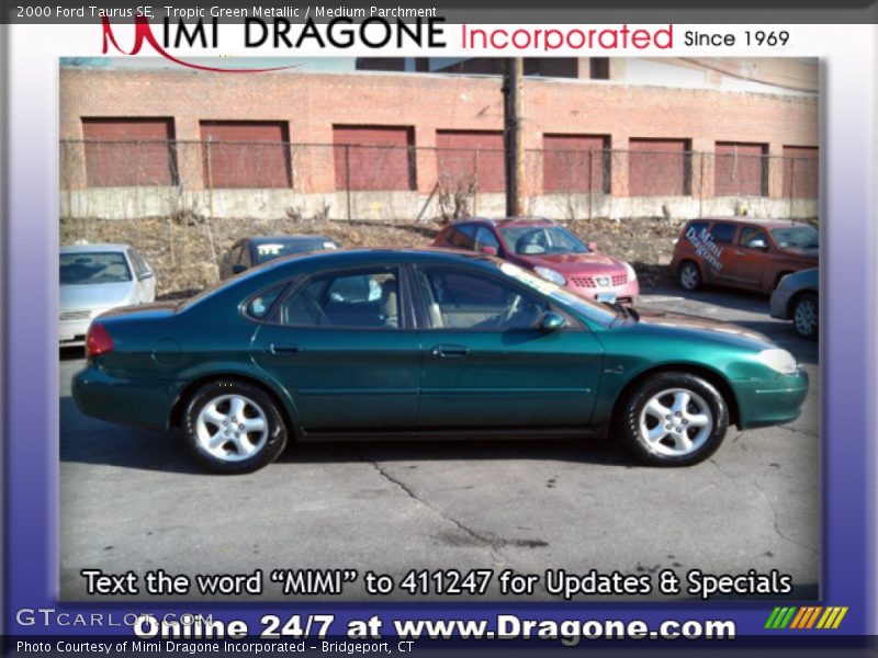 Tropic Green Metallic / Medium Parchment 2000 Ford Taurus SE