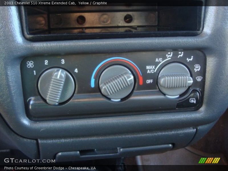 Controls of 2003 S10 Xtreme Extended Cab
